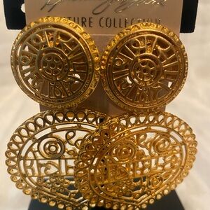 Kenneth Jay Lane Gold Filigree Earrings